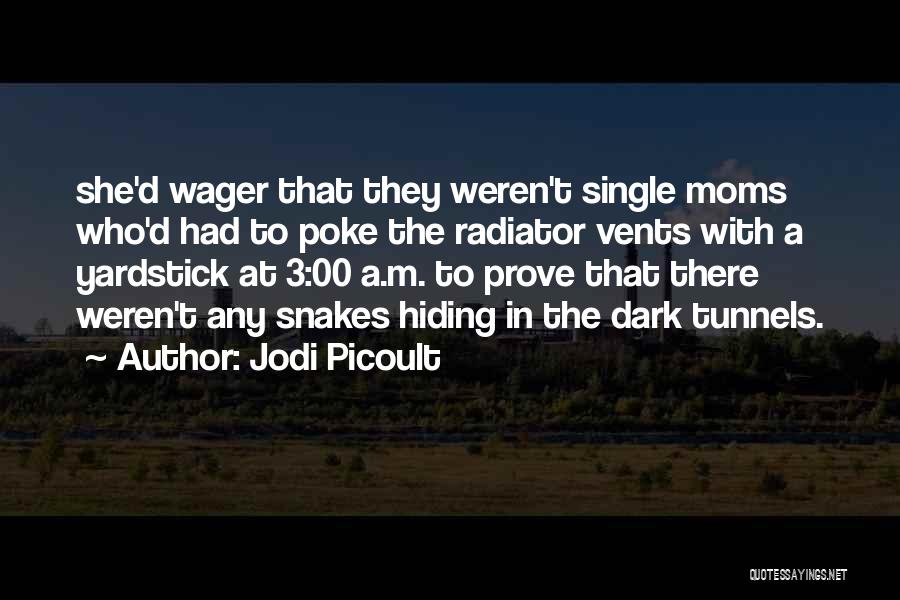 Jodi Picoult Quotes: She'd Wager That They Weren't Single Moms Who'd Had To Poke The Radiator Vents With A Yardstick At 3:00 A.m.