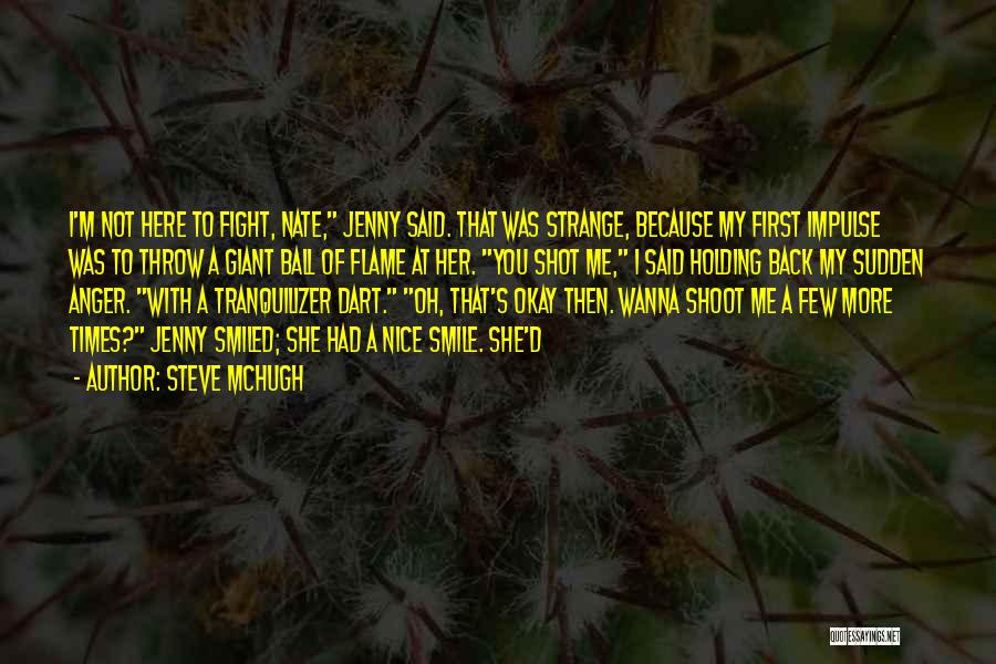 Steve McHugh Quotes: I'm Not Here To Fight, Nate, Jenny Said. That Was Strange, Because My First Impulse Was To Throw A Giant