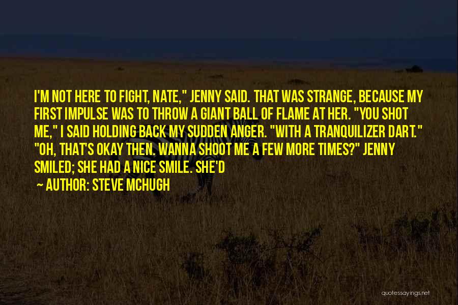 Steve McHugh Quotes: I'm Not Here To Fight, Nate, Jenny Said. That Was Strange, Because My First Impulse Was To Throw A Giant
