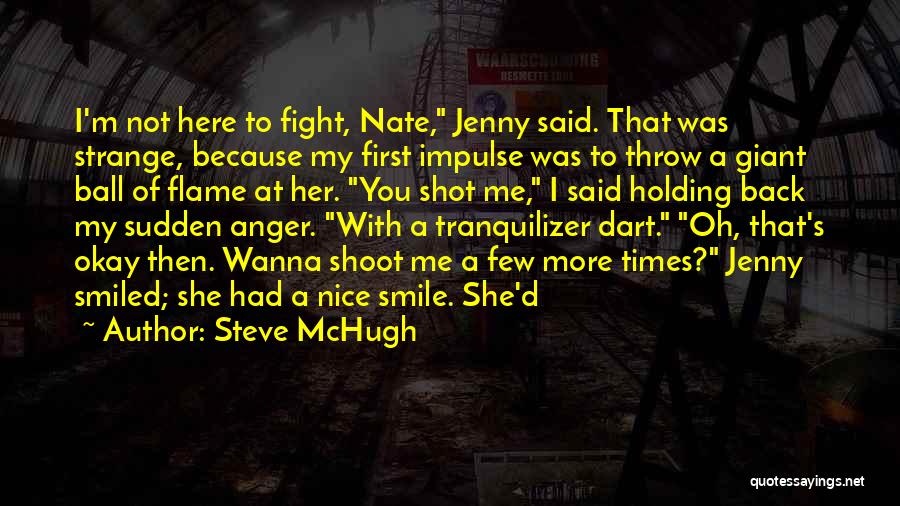 Steve McHugh Quotes: I'm Not Here To Fight, Nate, Jenny Said. That Was Strange, Because My First Impulse Was To Throw A Giant