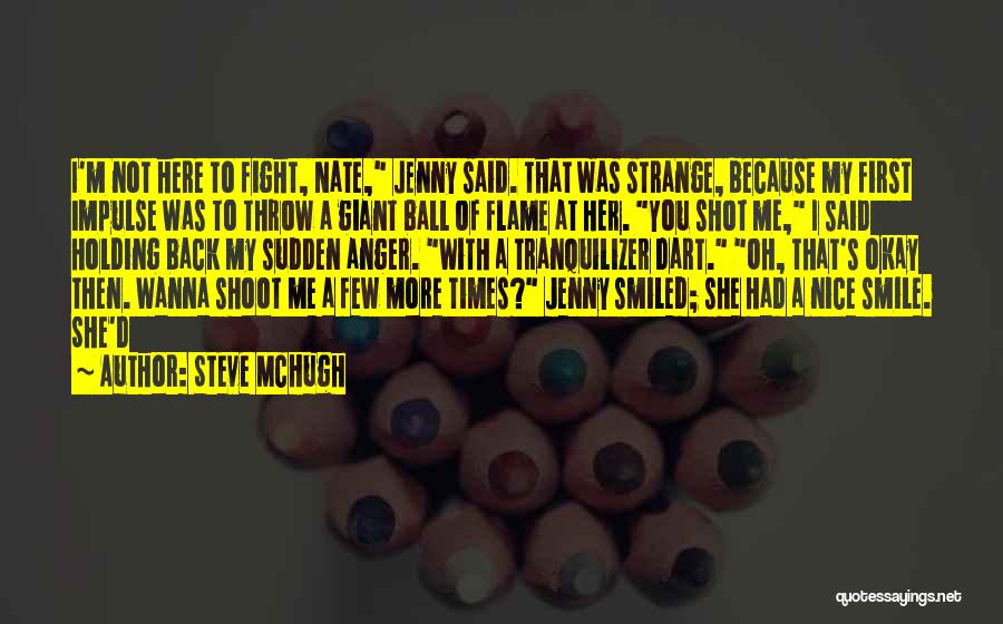 Steve McHugh Quotes: I'm Not Here To Fight, Nate, Jenny Said. That Was Strange, Because My First Impulse Was To Throw A Giant