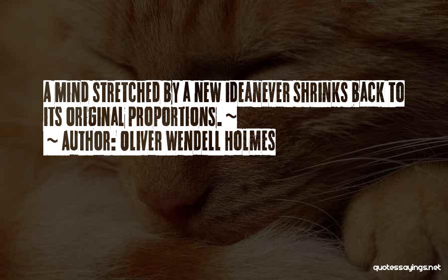 Oliver Wendell Holmes Quotes: A Mind Stretched By A New Ideanever Shrinks Back To Its Original Proportions. ~