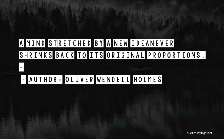 Oliver Wendell Holmes Quotes: A Mind Stretched By A New Ideanever Shrinks Back To Its Original Proportions. ~