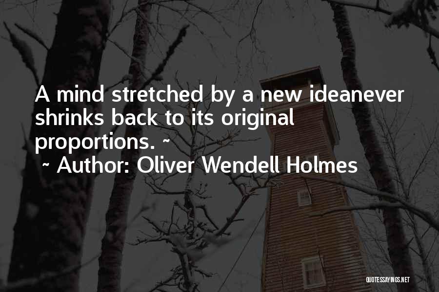 Oliver Wendell Holmes Quotes: A Mind Stretched By A New Ideanever Shrinks Back To Its Original Proportions. ~