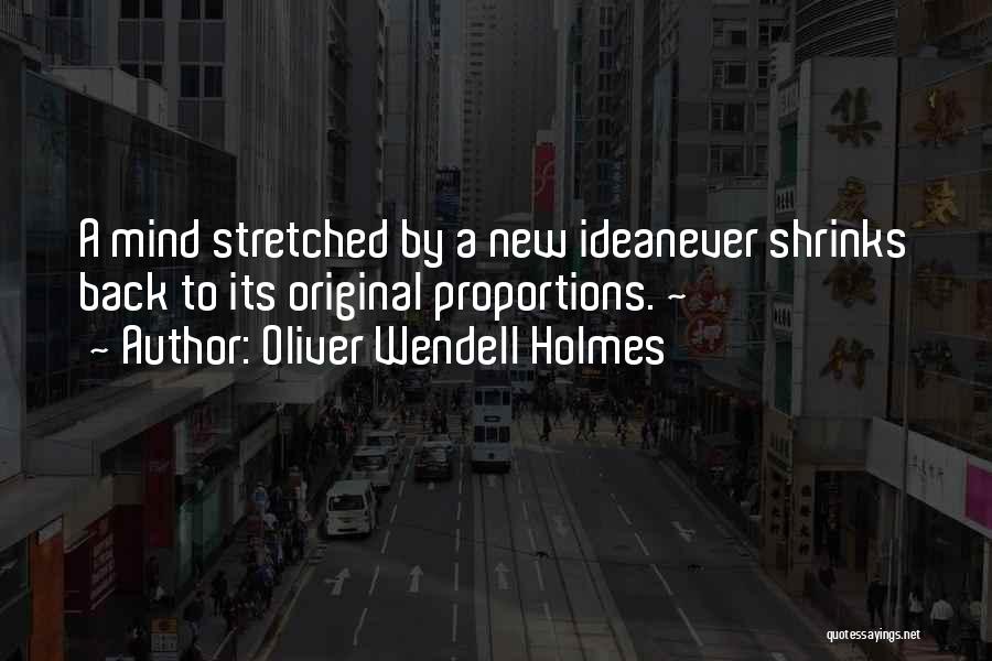 Oliver Wendell Holmes Quotes: A Mind Stretched By A New Ideanever Shrinks Back To Its Original Proportions. ~