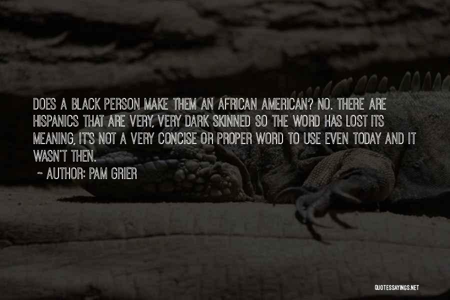 Pam Grier Quotes: Does A Black Person Make Them An African American? No. There Are Hispanics That Are Very, Very Dark Skinned So