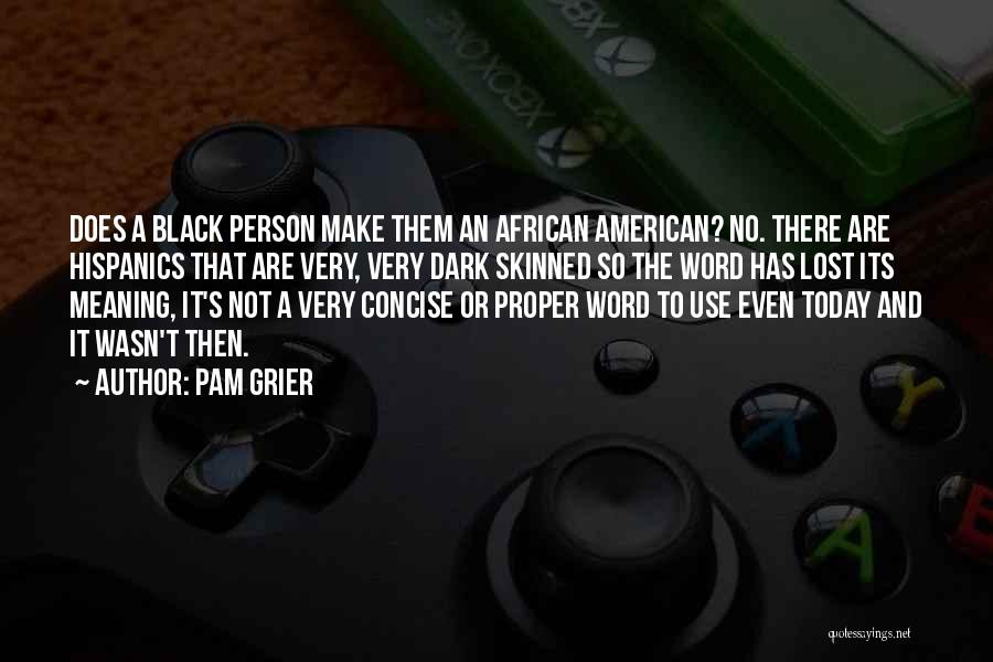 Pam Grier Quotes: Does A Black Person Make Them An African American? No. There Are Hispanics That Are Very, Very Dark Skinned So
