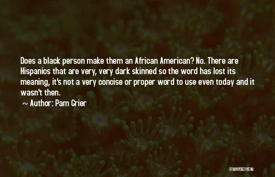 Pam Grier Quotes: Does A Black Person Make Them An African American? No. There Are Hispanics That Are Very, Very Dark Skinned So