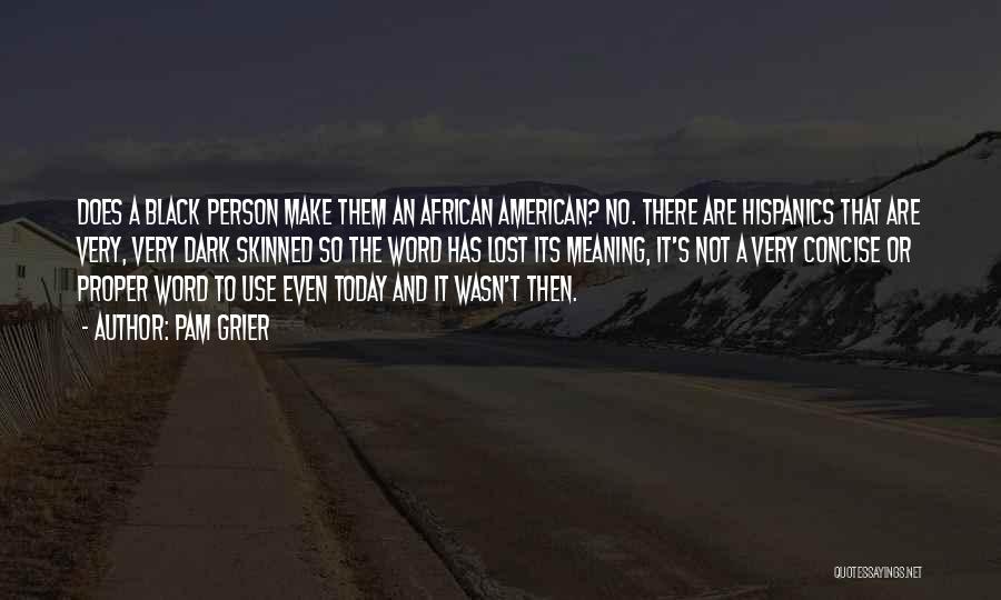 Pam Grier Quotes: Does A Black Person Make Them An African American? No. There Are Hispanics That Are Very, Very Dark Skinned So
