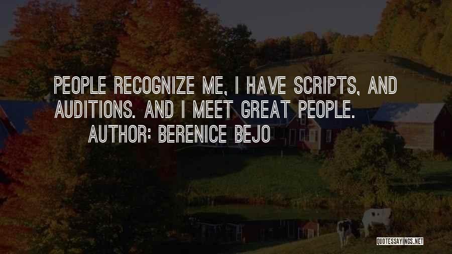 Berenice Bejo Quotes: People Recognize Me, I Have Scripts, And Auditions. And I Meet Great People.