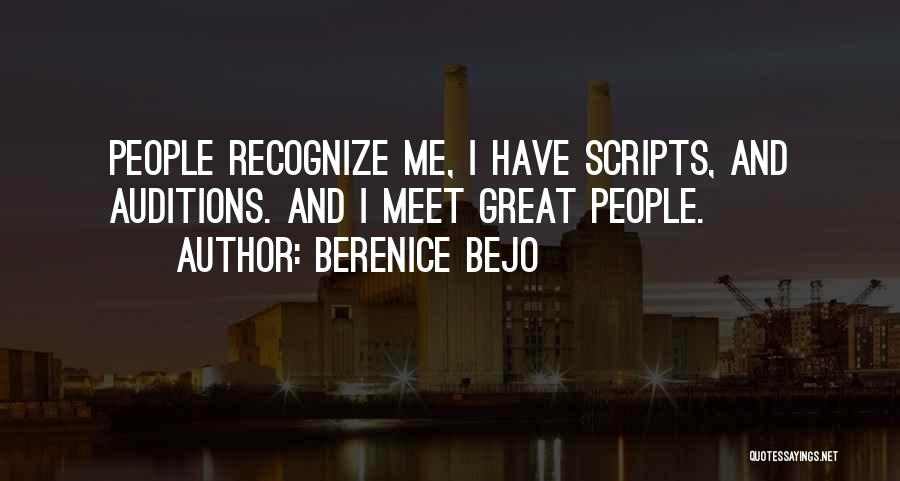 Berenice Bejo Quotes: People Recognize Me, I Have Scripts, And Auditions. And I Meet Great People.