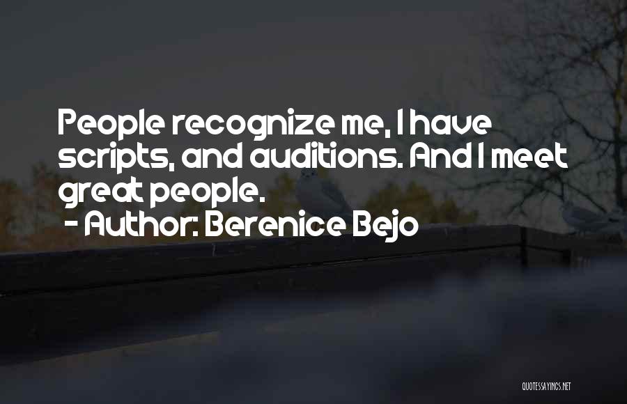 Berenice Bejo Quotes: People Recognize Me, I Have Scripts, And Auditions. And I Meet Great People.