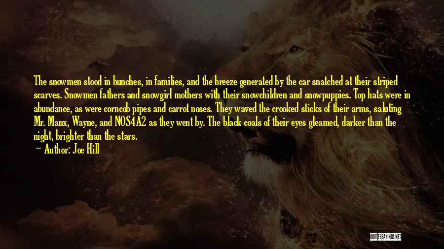 Joe Hill Quotes: The Snowmen Stood In Bunches, In Families, And The Breeze Generated By The Car Snatched At Their Striped Scarves. Snowmen