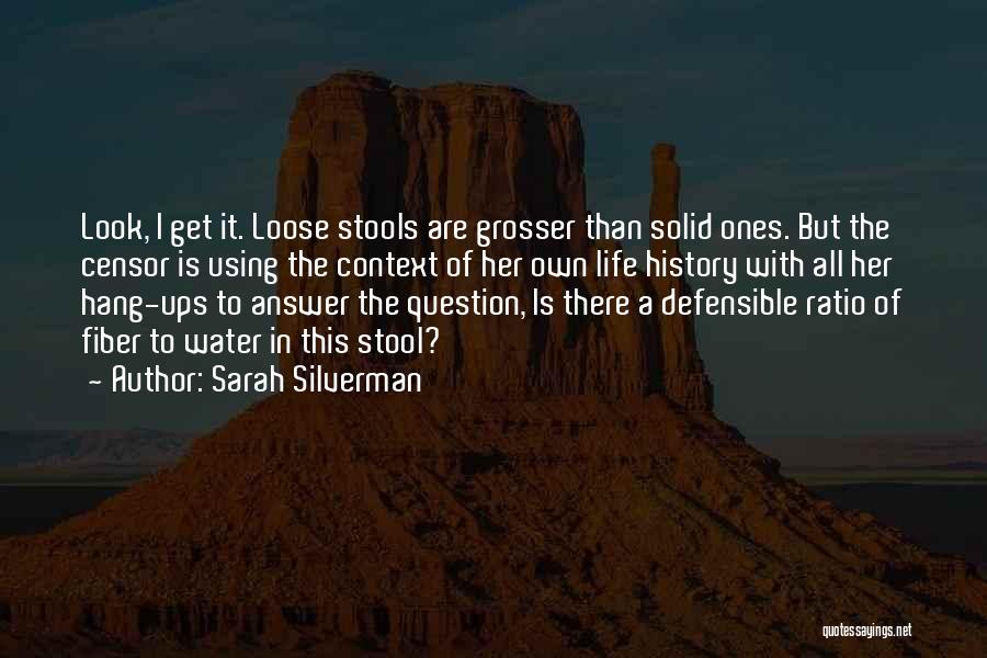 Sarah Silverman Quotes: Look, I Get It. Loose Stools Are Grosser Than Solid Ones. But The Censor Is Using The Context Of Her