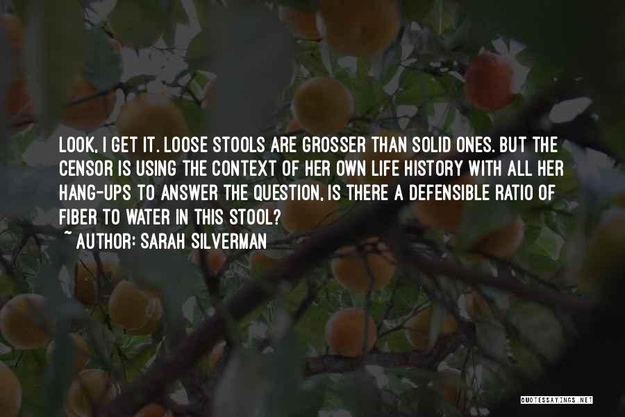 Sarah Silverman Quotes: Look, I Get It. Loose Stools Are Grosser Than Solid Ones. But The Censor Is Using The Context Of Her