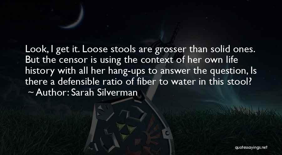 Sarah Silverman Quotes: Look, I Get It. Loose Stools Are Grosser Than Solid Ones. But The Censor Is Using The Context Of Her