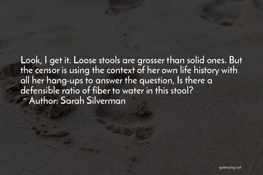 Sarah Silverman Quotes: Look, I Get It. Loose Stools Are Grosser Than Solid Ones. But The Censor Is Using The Context Of Her