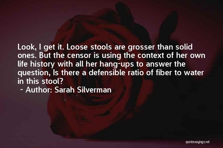 Sarah Silverman Quotes: Look, I Get It. Loose Stools Are Grosser Than Solid Ones. But The Censor Is Using The Context Of Her