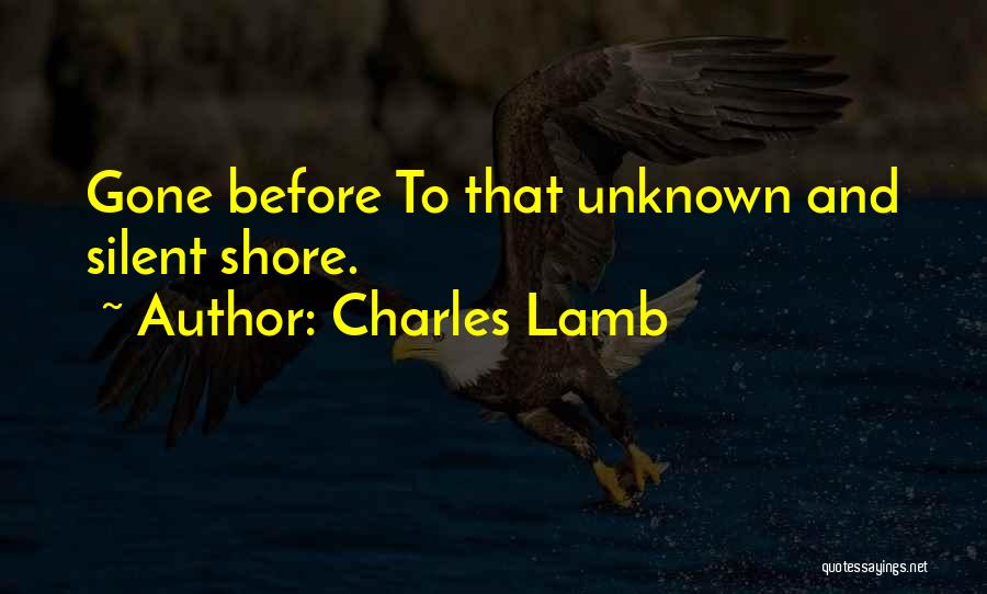 Charles Lamb Quotes: Gone Before To That Unknown And Silent Shore.
