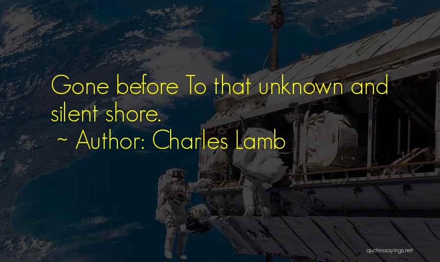 Charles Lamb Quotes: Gone Before To That Unknown And Silent Shore.