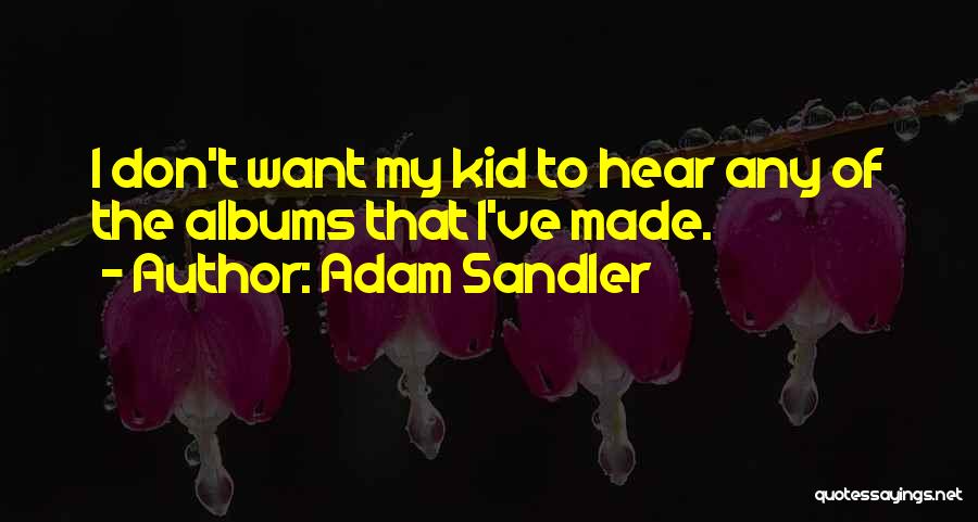 Adam Sandler Quotes: I Don't Want My Kid To Hear Any Of The Albums That I've Made.