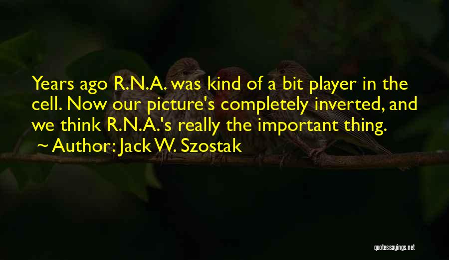 Jack W. Szostak Quotes: Years Ago R.n.a. Was Kind Of A Bit Player In The Cell. Now Our Picture's Completely Inverted, And We Think