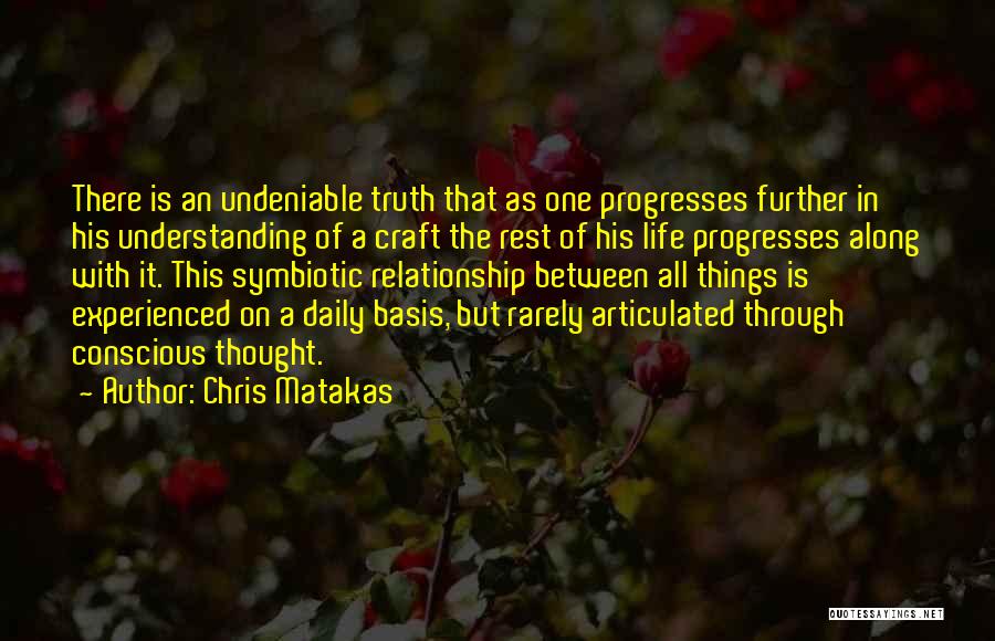 Chris Matakas Quotes: There Is An Undeniable Truth That As One Progresses Further In His Understanding Of A Craft The Rest Of His