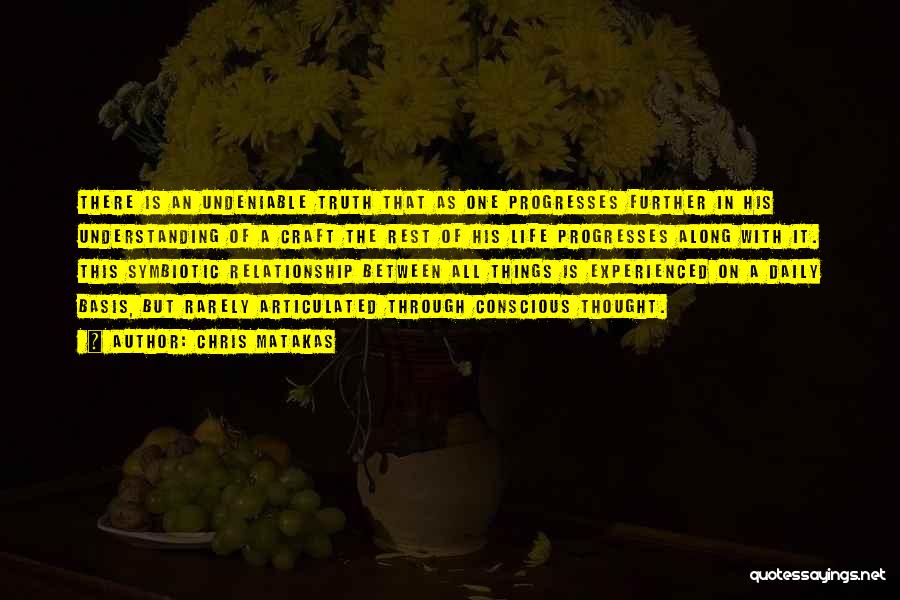 Chris Matakas Quotes: There Is An Undeniable Truth That As One Progresses Further In His Understanding Of A Craft The Rest Of His