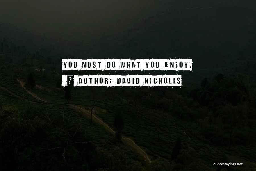 David Nicholls Quotes: You Must Do What You Enjoy.
