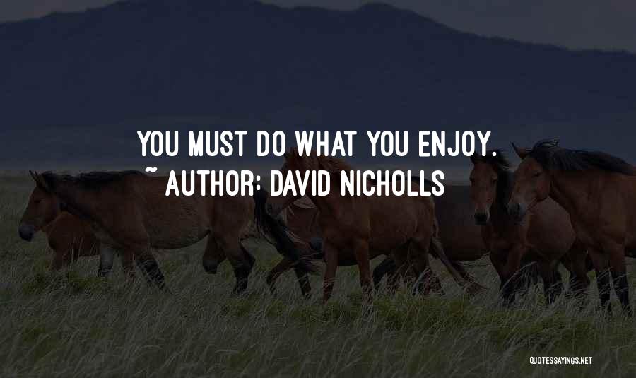 David Nicholls Quotes: You Must Do What You Enjoy.