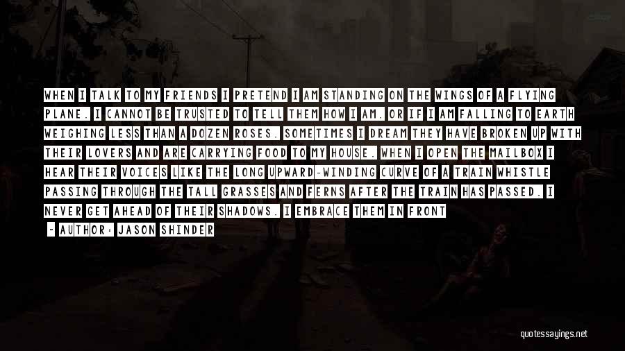 Jason Shinder Quotes: When I Talk To My Friends I Pretend I Am Standing On The Wings Of A Flying Plane. I Cannot