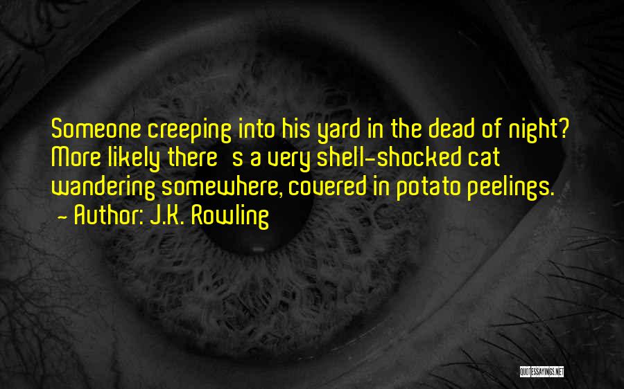 J.K. Rowling Quotes: Someone Creeping Into His Yard In The Dead Of Night? More Likely There's A Very Shell-shocked Cat Wandering Somewhere, Covered