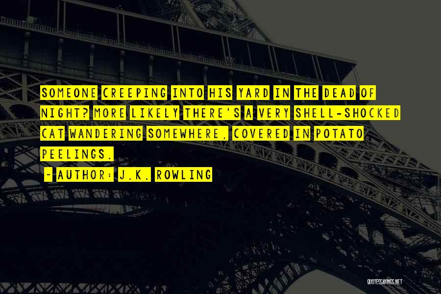 J.K. Rowling Quotes: Someone Creeping Into His Yard In The Dead Of Night? More Likely There's A Very Shell-shocked Cat Wandering Somewhere, Covered