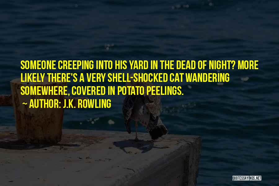 J.K. Rowling Quotes: Someone Creeping Into His Yard In The Dead Of Night? More Likely There's A Very Shell-shocked Cat Wandering Somewhere, Covered