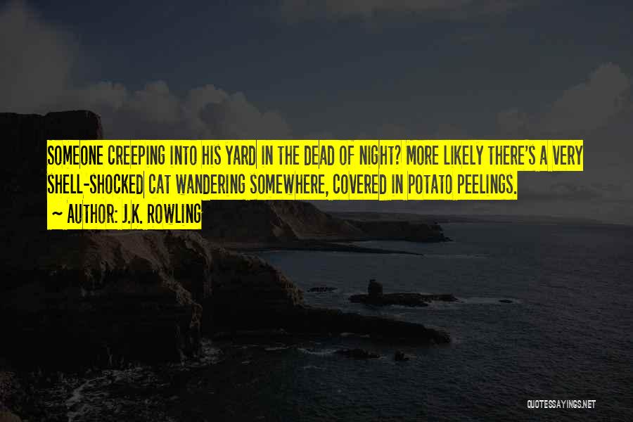 J.K. Rowling Quotes: Someone Creeping Into His Yard In The Dead Of Night? More Likely There's A Very Shell-shocked Cat Wandering Somewhere, Covered