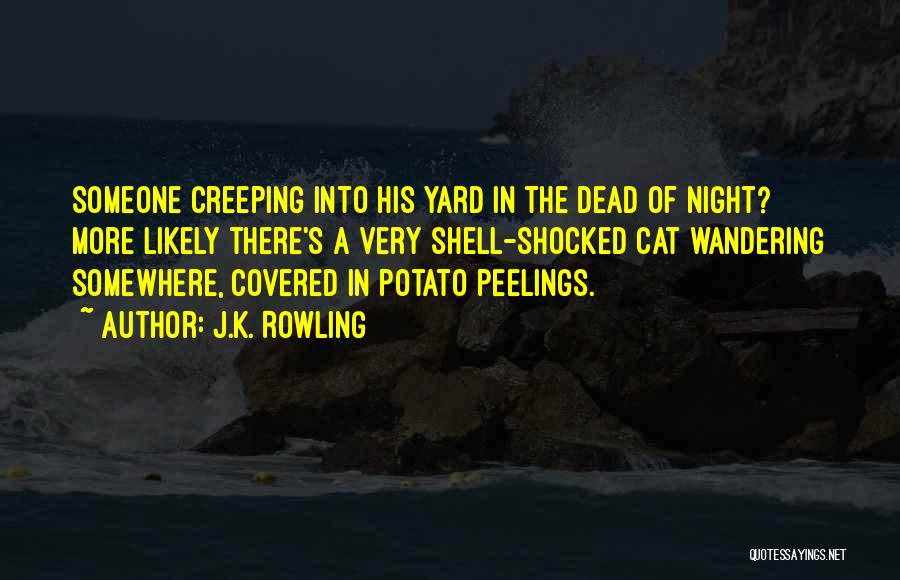 J.K. Rowling Quotes: Someone Creeping Into His Yard In The Dead Of Night? More Likely There's A Very Shell-shocked Cat Wandering Somewhere, Covered