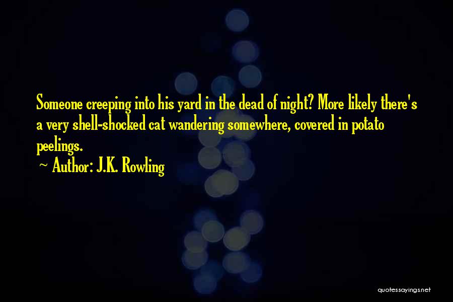 J.K. Rowling Quotes: Someone Creeping Into His Yard In The Dead Of Night? More Likely There's A Very Shell-shocked Cat Wandering Somewhere, Covered