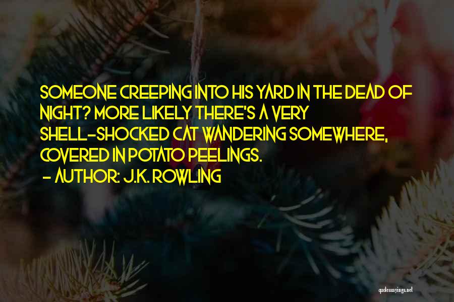 J.K. Rowling Quotes: Someone Creeping Into His Yard In The Dead Of Night? More Likely There's A Very Shell-shocked Cat Wandering Somewhere, Covered