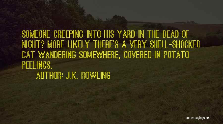 J.K. Rowling Quotes: Someone Creeping Into His Yard In The Dead Of Night? More Likely There's A Very Shell-shocked Cat Wandering Somewhere, Covered