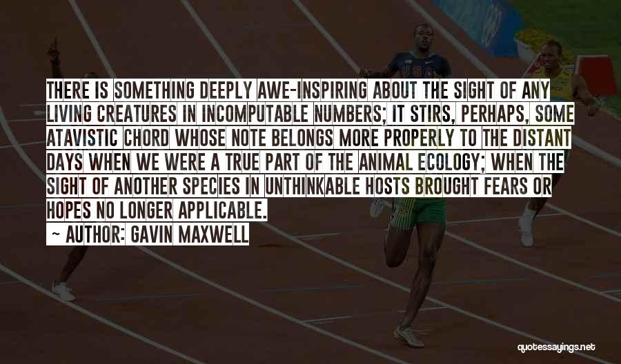 Gavin Maxwell Quotes: There Is Something Deeply Awe-inspiring About The Sight Of Any Living Creatures In Incomputable Numbers; It Stirs, Perhaps, Some Atavistic