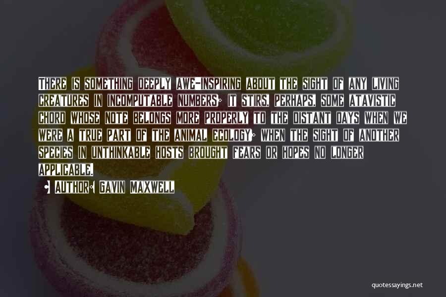 Gavin Maxwell Quotes: There Is Something Deeply Awe-inspiring About The Sight Of Any Living Creatures In Incomputable Numbers; It Stirs, Perhaps, Some Atavistic