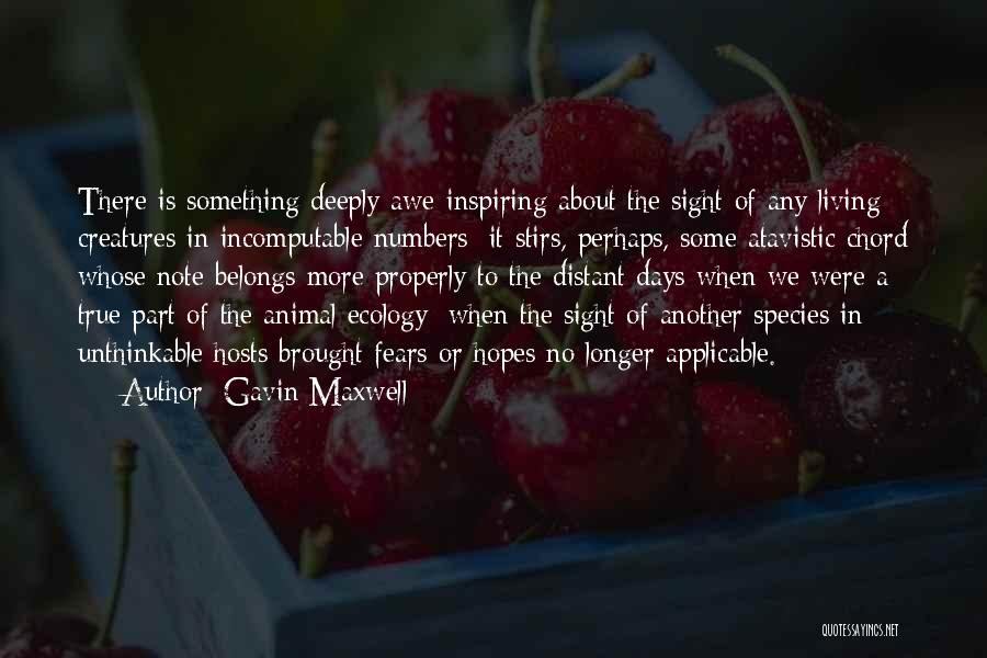 Gavin Maxwell Quotes: There Is Something Deeply Awe-inspiring About The Sight Of Any Living Creatures In Incomputable Numbers; It Stirs, Perhaps, Some Atavistic