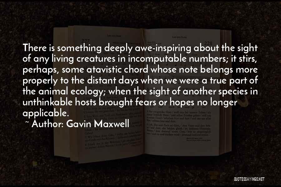 Gavin Maxwell Quotes: There Is Something Deeply Awe-inspiring About The Sight Of Any Living Creatures In Incomputable Numbers; It Stirs, Perhaps, Some Atavistic