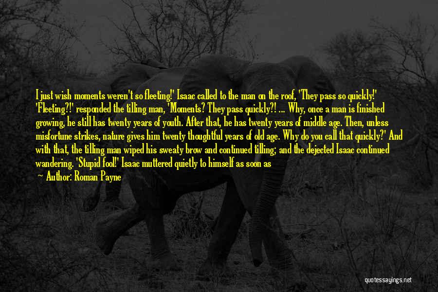 Roman Payne Quotes: I Just Wish Moments Weren't So Fleeting!' Isaac Called To The Man On The Roof, 'they Pass So Quickly!' 'fleeting?!'