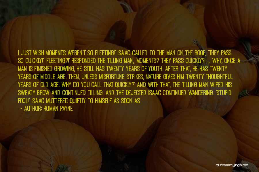Roman Payne Quotes: I Just Wish Moments Weren't So Fleeting!' Isaac Called To The Man On The Roof, 'they Pass So Quickly!' 'fleeting?!'