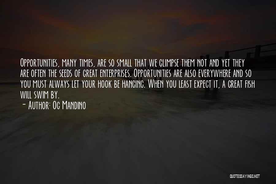 Og Mandino Quotes: Opportunities, Many Times, Are So Small That We Glimpse Them Not And Yet They Are Often The Seeds Of Great