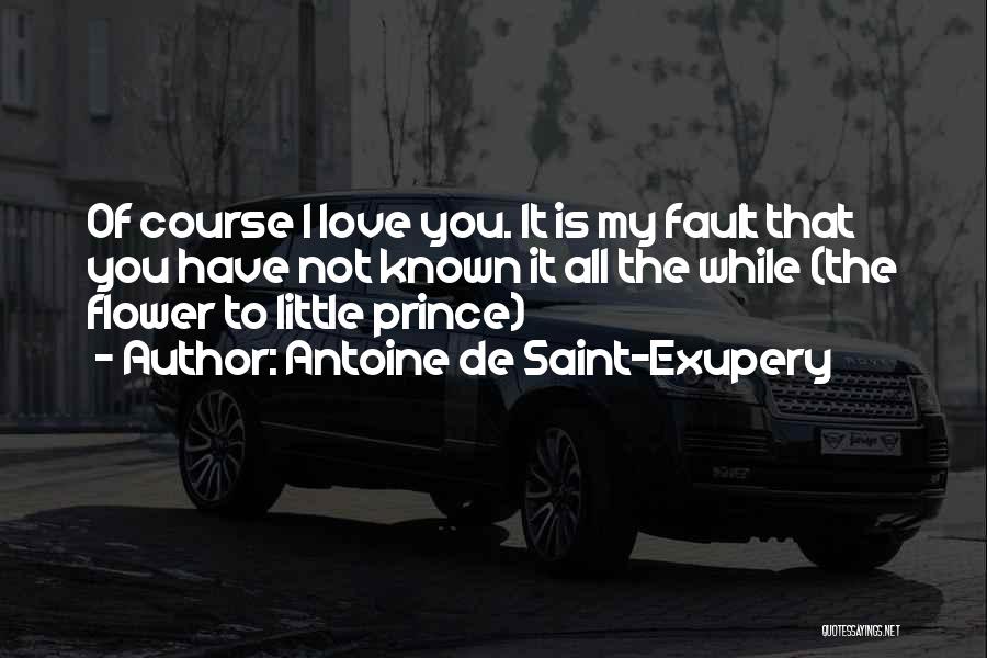 Antoine De Saint-Exupery Quotes: Of Course I Love You. It Is My Fault That You Have Not Known It All The While (the Flower