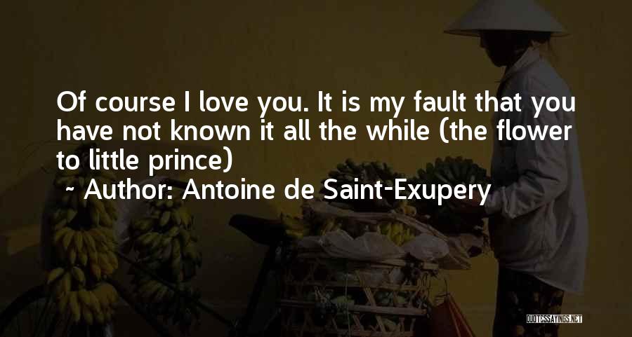 Antoine De Saint-Exupery Quotes: Of Course I Love You. It Is My Fault That You Have Not Known It All The While (the Flower