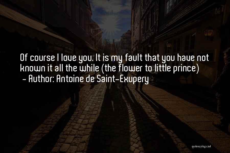 Antoine De Saint-Exupery Quotes: Of Course I Love You. It Is My Fault That You Have Not Known It All The While (the Flower