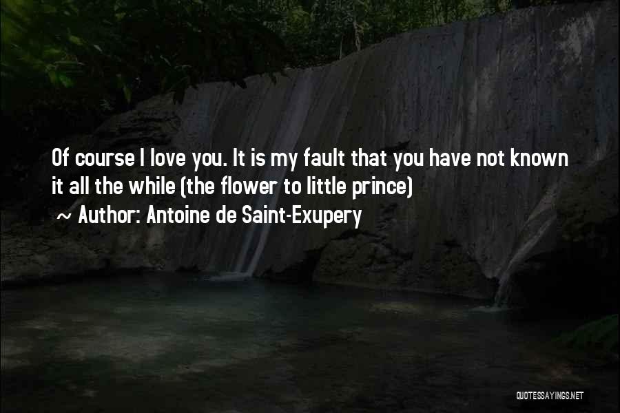 Antoine De Saint-Exupery Quotes: Of Course I Love You. It Is My Fault That You Have Not Known It All The While (the Flower